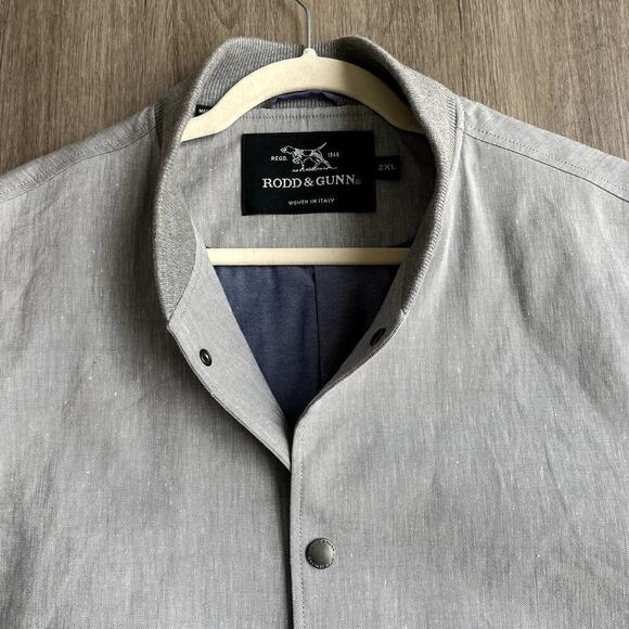Rodd & Gunn Smoke Holmes Hill Linen Blend Bomber Jacket 2XL - Picture 7 of 9